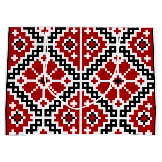 Sacola Para Presentes Grande Bordado ucraniano (Frente)