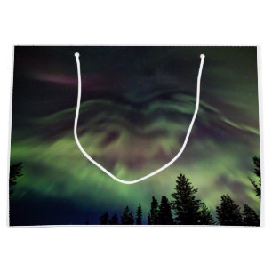 Sacola Para Presentes Grande Borealis da Aurora em Lapland finlandês