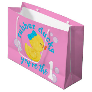 Sacola Para Presentes Grande Borracha Rosa Ducky Você é o único primeiro aniver