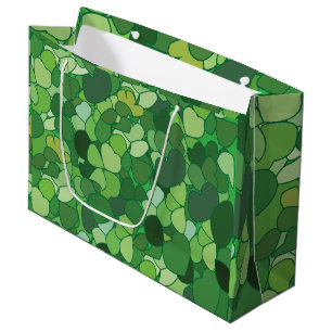 Sacola Para Presentes Grande Botânica de Folha Verde