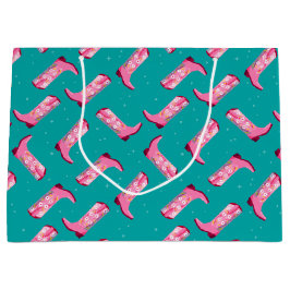 Sacola Para Presentes Grande Botas de cowboy e Flores