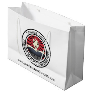 Sacola Para Presentes Grande Branco do logotipo de Grande Costume Empresa