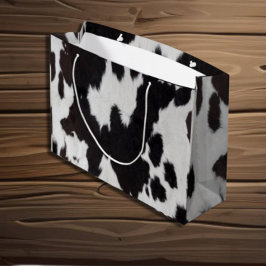 Sacola Para Presentes Grande branco preto de vaca