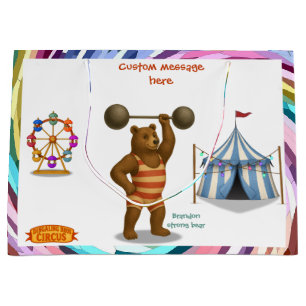 Sacola Para Presentes Grande Brandon, o urso forte do circo