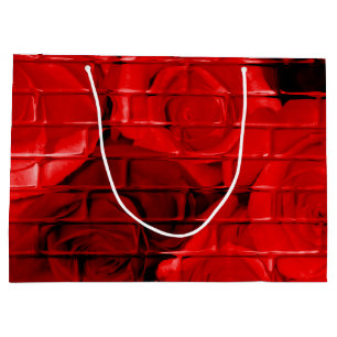 Sacola Para Presentes Grande Brick Rosas 02-Red- Zazzle Gift Bags