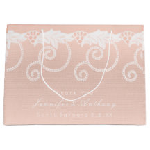 Bridal Weding Peach Salmon White Lace