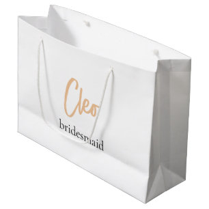 Sacola Para Presentes Grande Bridesmaid Simples e Clássica Minimalista Personal