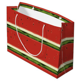 Sacola Para Presentes Grande Bright Red Watercolor Watermelon Gift Bag