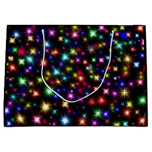 Sacola Para Presentes Grande Brilho - Espontas, Estrelas e Fireworks