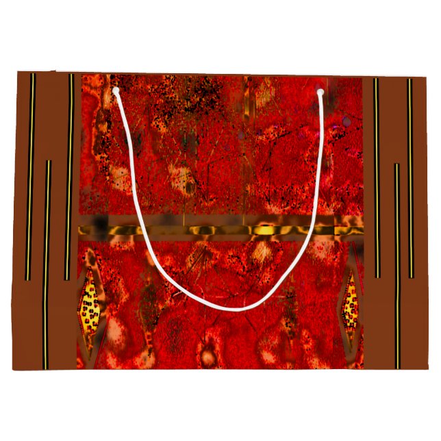 Sacola Para Presentes Grande "Brilho Tribal" (Grande) Saco de Presente (Verso)