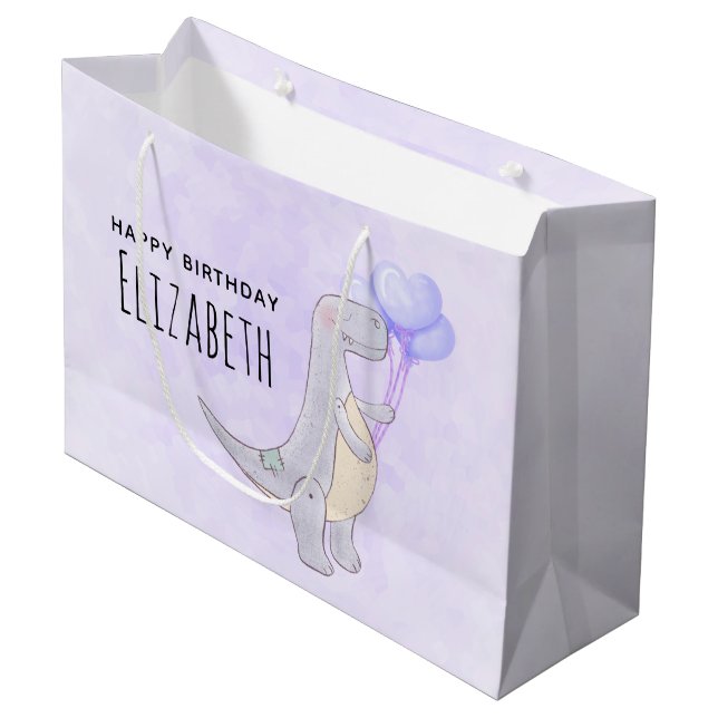 Sacola Para Presentes Grande Brinquedo de Tiranossauro Rex Dinossauro Cinto com (Frente inclinada)