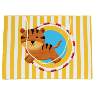 Sacola Para Presentes Grande Brisas de tigre de caricatura para crianças de ci