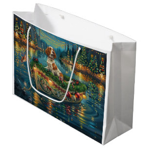Sacola Para Presentes Grande Brittany Spaniel natal Festivo Voyage