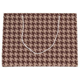 Sacola Para Presentes Grande Brown Houndstooth Preppy Classic Pattern
