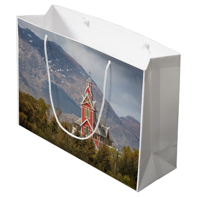Sacola Para Presentes Grande Buksnes kirke Lofoten (Verso inclinado)