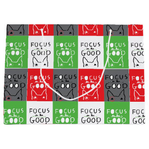 Sacola Para Presentes Grande Bull Terrier Pop Art Foco na BOA inspiração