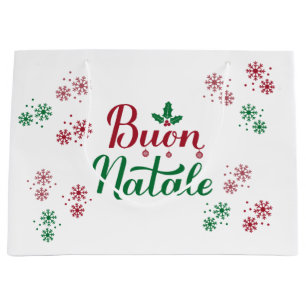 Sacola Para Presentes Grande Buon Natale Italiana Felry Christmas