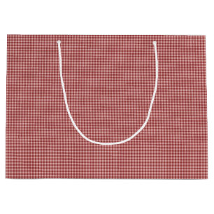 Sacola Para Presentes Grande Burgundy Gingham-GIFT BAG L