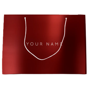 Sacola Para Presentes Grande Burgundy Ruby White Plum Mínimo Favor Ombre