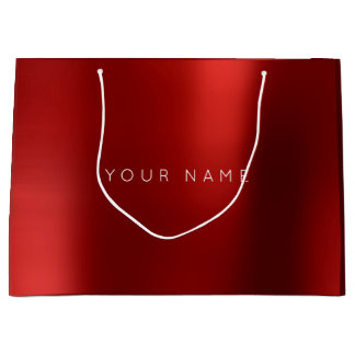 Sacola Para Presentes Grande Burgundy Ruby White Plum Mínimo Favor Ombre