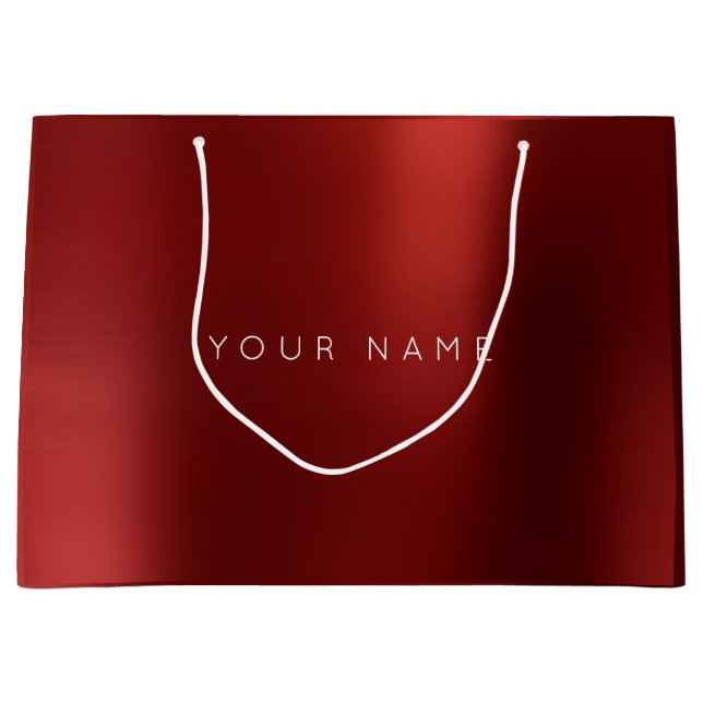 Sacola Para Presentes Grande Burgundy Ruby White Plum Mínimo Favor Ombre (Frente)