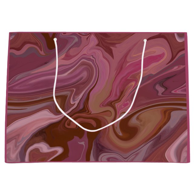 Sacola Para Presentes Grande Burgundy taupe Marble gift bag (Frente)