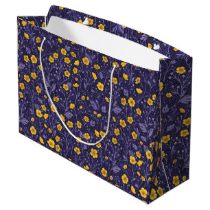 Sacola Para Presentes Grande Buttercups, amarelo e violeta