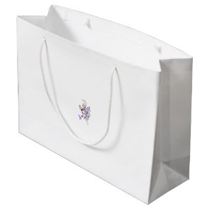 Sacola Para Presentes Grande Butterfly Fairy Tattoo Vetor - Vintage Floral Art