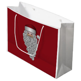 Sacola Para Presentes Grande Cabeça papai noel com Barba Curva