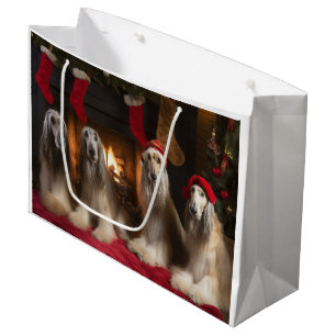 Sacola Para Presentes Grande Caça Afegã no Natal da Lareira
