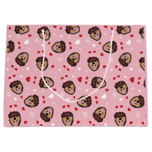 Sacola Para Presentes Grande Cachorro Cachorro Rosa Vermelho