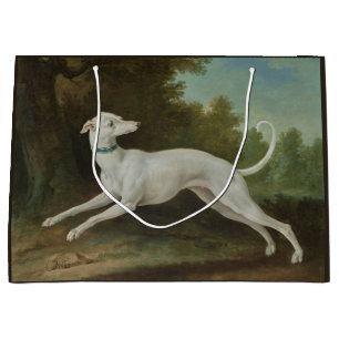 Sacola Para Presentes Grande Cachorro de Greyhound Branco (por Jean-Baptiste Ou