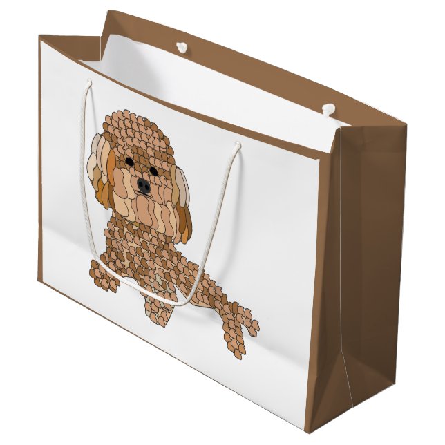 Sacola Para Presentes Grande Cachorro Poodle  (Frente inclinada)
