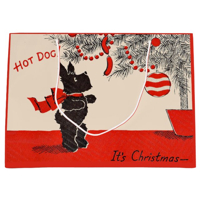 Sacola Para Presentes Grande Cachorro Quente! É Natal (Frente)