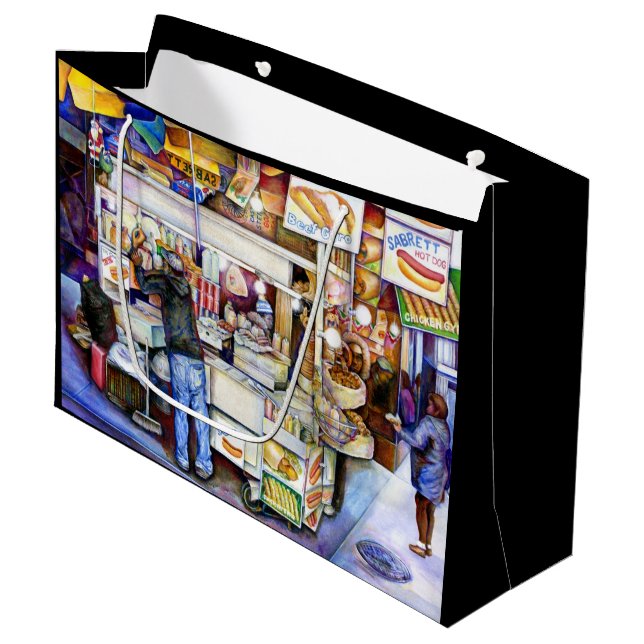 Sacola Para Presentes Grande Cachorro Quente, Nova Iorque (Frente inclinada)