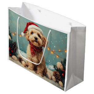 Sacola Para Presentes Grande Cachorro Wheaten Terrier Natal Praia Vintage