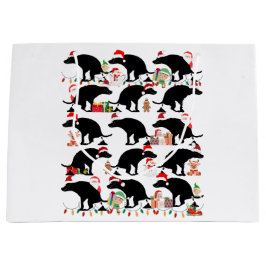 Sacola Para Presentes Grande Cachorros de Natal de Mal-Chato de Férias