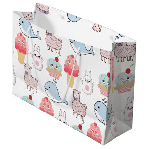 Sacola Para Presentes Grande Caçoa desenhos animados coloridos Kawaii
