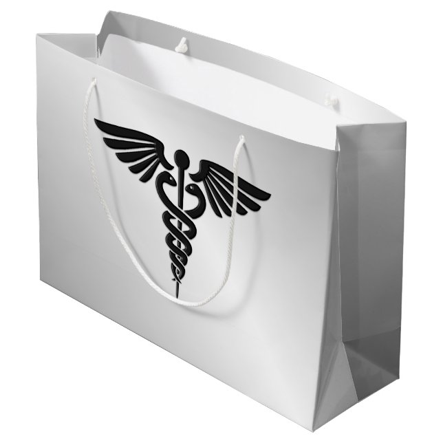 Sacola Para Presentes Grande Caduco Médico Silver (Verso inclinado)