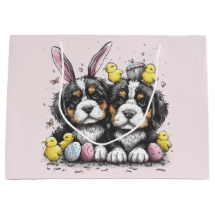 Sacola Para Presentes Grande Cães de Montanha Bernese páscoas