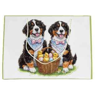 Sacola Para Presentes Grande Cães de Montanha Bernese páscoas