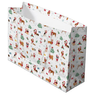 Sacola Para Presentes Grande Cães de Natal nos Acessórios de Férias