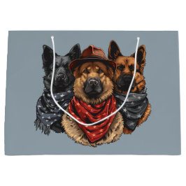 Sacola Para Presentes Grande Cães German shepherd Do Dia 4 De Julho
