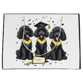 Sacola Para Presentes Grande Cães Poodle Padrão De Graduação