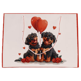 Sacola Para Presentes Grande Cães Rottweiler no Dia dos Namorados