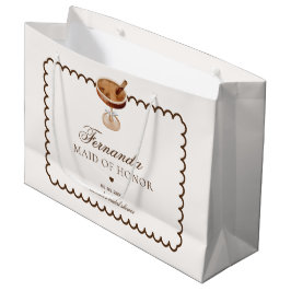 Sacola Para Presentes Grande Café Espresso Martini Dama de Honra Obrigada