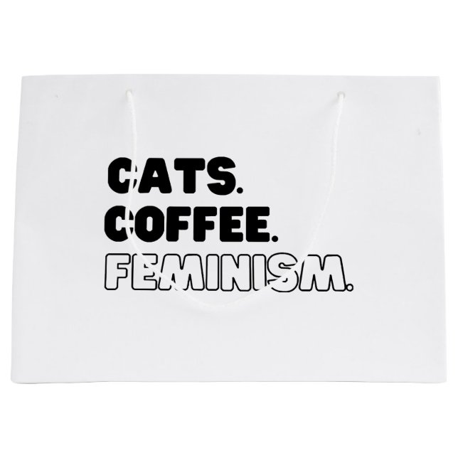 Sacola Para Presentes Grande Café Feminismo (Frente)