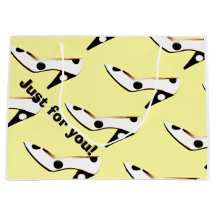 Sacola Para Presentes Grande Calçado de alto salto amarelo-claro