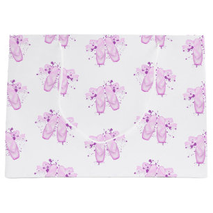 Sacola Para Presentes Grande Calçados de Ponta de Aniversário do Balé Rosa Eleg