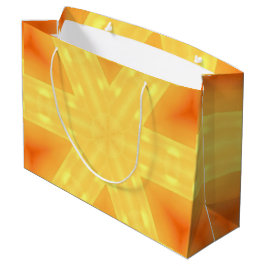 Sacola Para Presentes Grande Caleidoscópio Amarelo-claro e Linhas